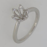 Sterling Silver Semi Mount Ring Setting Round RD 8x8mm Tulip Head w/ 6 Pron - Syzjewelry